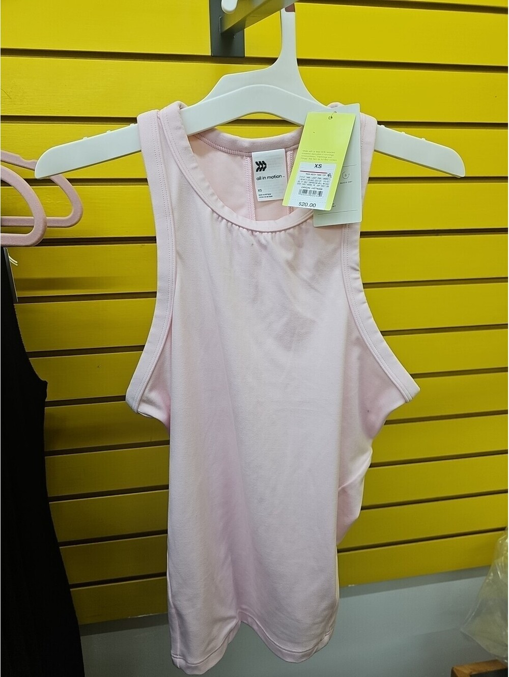 All in Motion XS Light Pink High Neck Racerback Tank Top